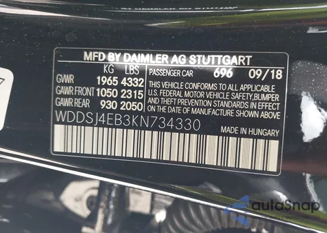 2019 Mercedes-Benz Cla 250 из США, поврежденный, VIN WDDSJ4EB3KN734330